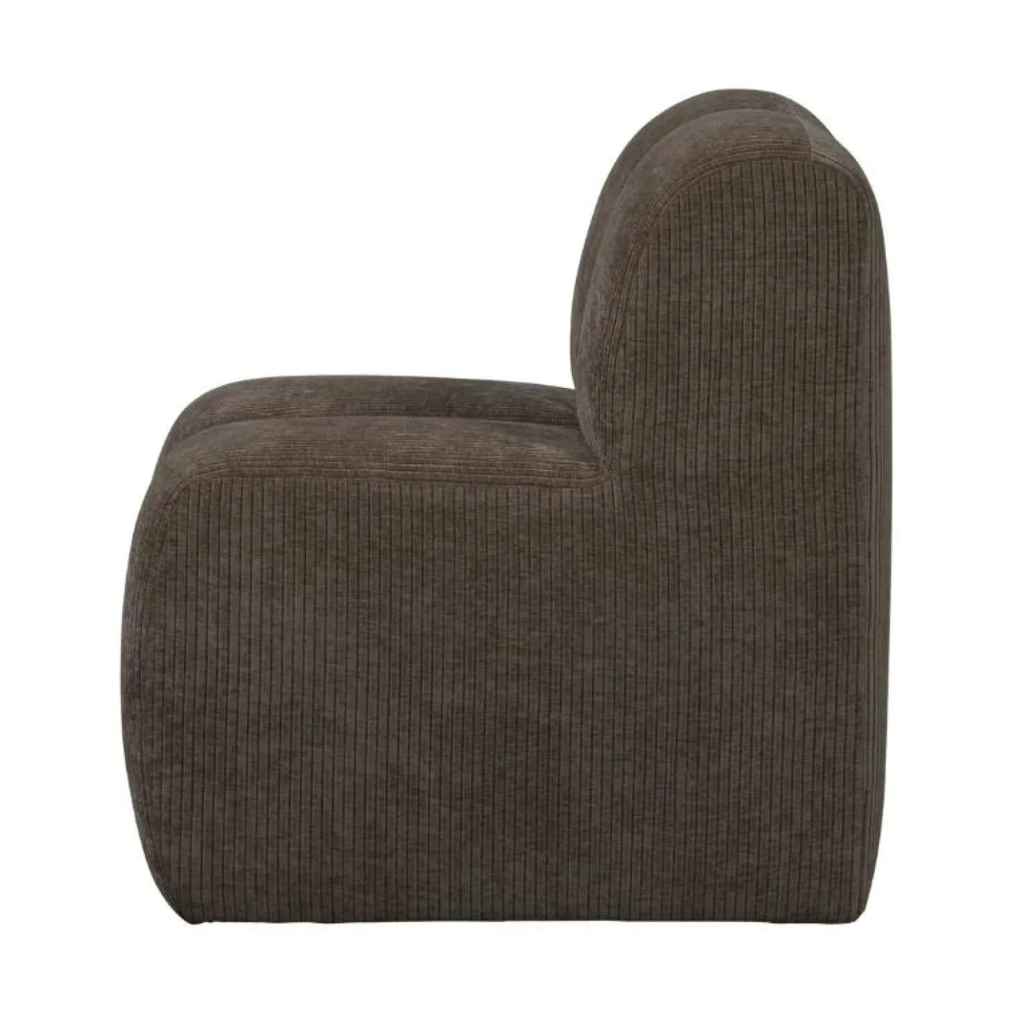 Mojo Eetkamerbank Met Rugleuning Ribstof Bruin 84cm