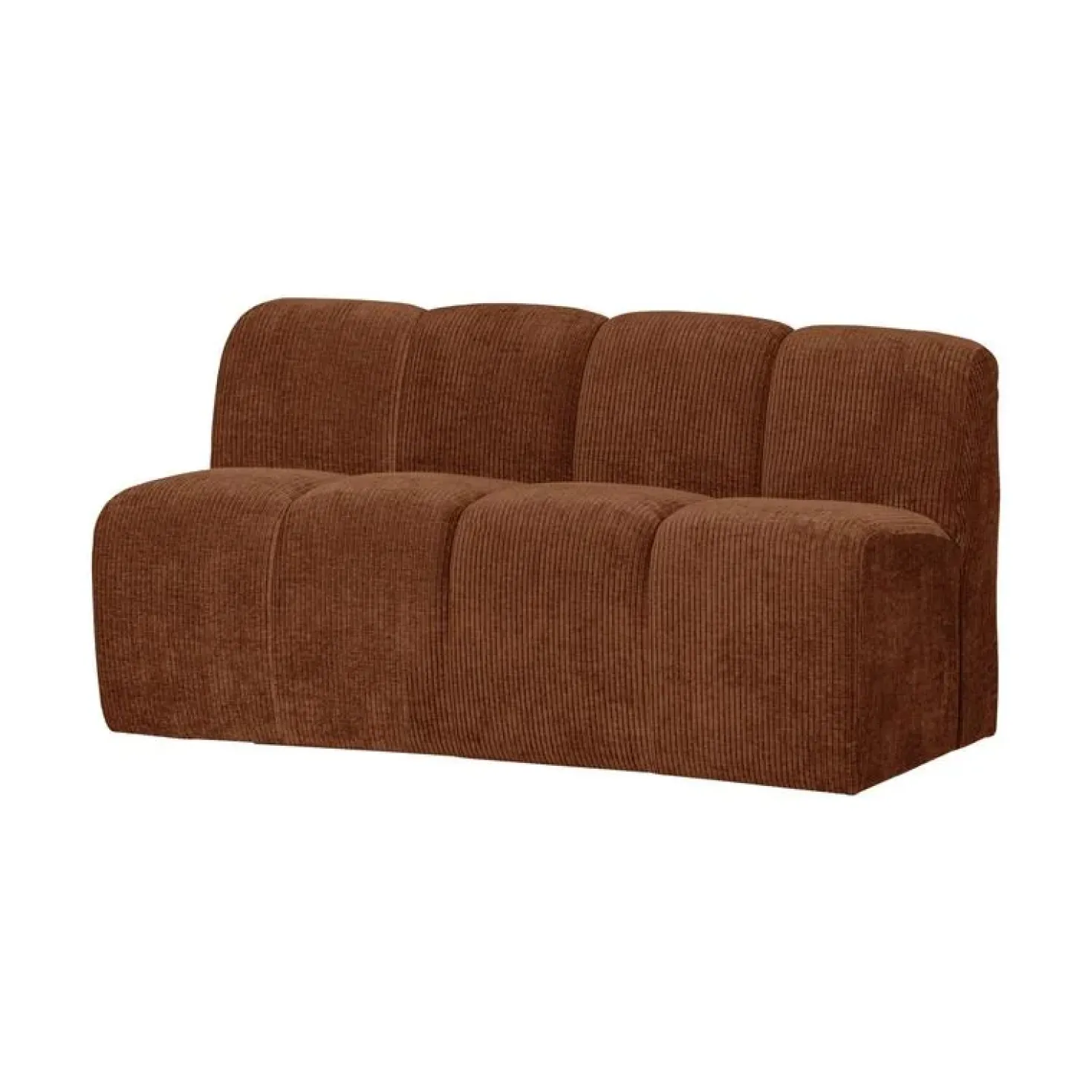 Mojo Eetkamerbank Met Rugleuning Ribstof Roestbruin 164cm