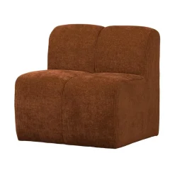 Mojo Eetkamerbank Met Rugleuning Ribstof Roestbruin 84cm