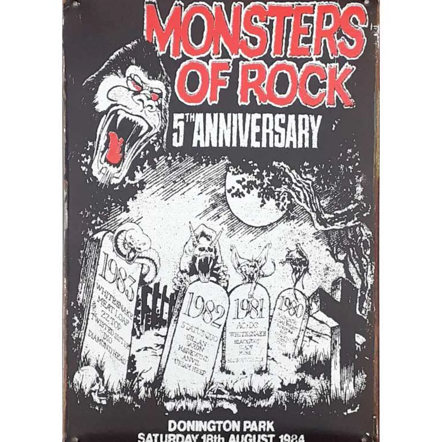 Monsters of rock anniversary - metalen bord