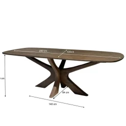 Montreaux Eettafel Bruin Deens ovaal 250cm
