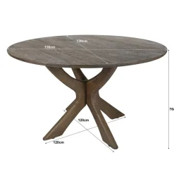 Montreaux Eettafel Bruin rond 130cm