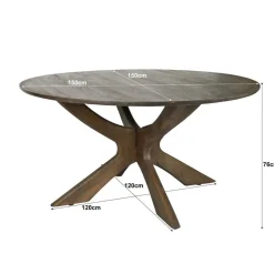 Montreaux Eettafel Bruin rond 150cm