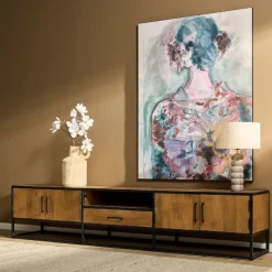 Morada tv meubel industrieel Warm mangohout 240cm