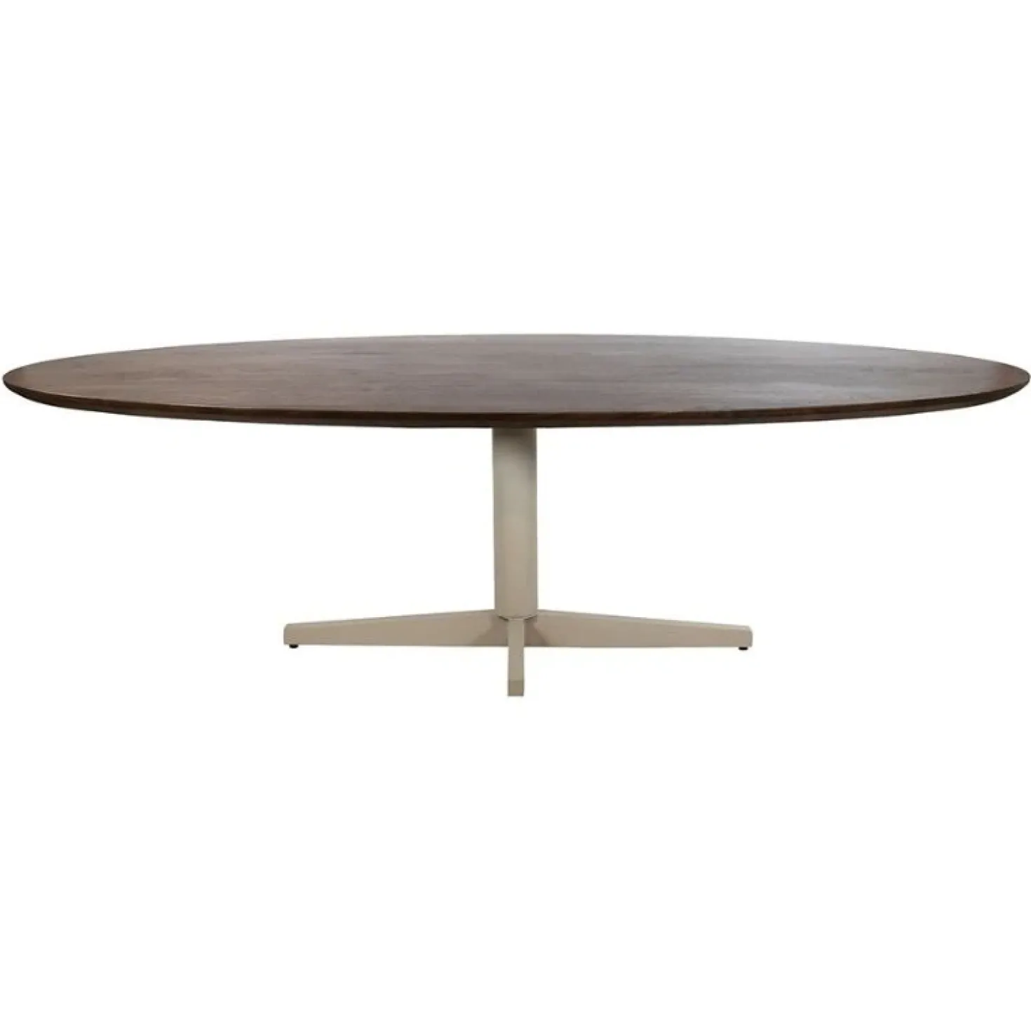 Morgan Eettafel ovaal Walnoot - Beige onderstel 220cm