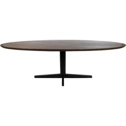 Morgan Eettafel ovaal Walnoot - Zwart onderstel 220cm
