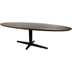 Morgan Eettafel ovaal Walnoot - Zwart onderstel 220cm