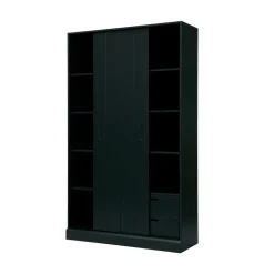 Move Schuifdeurkast Dennenhout Matzwart 120cm