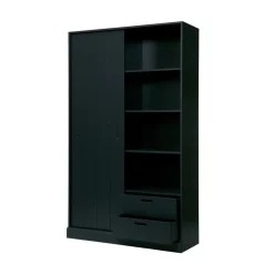 Move Schuifdeurkast Dennenhout Matzwart 120cm