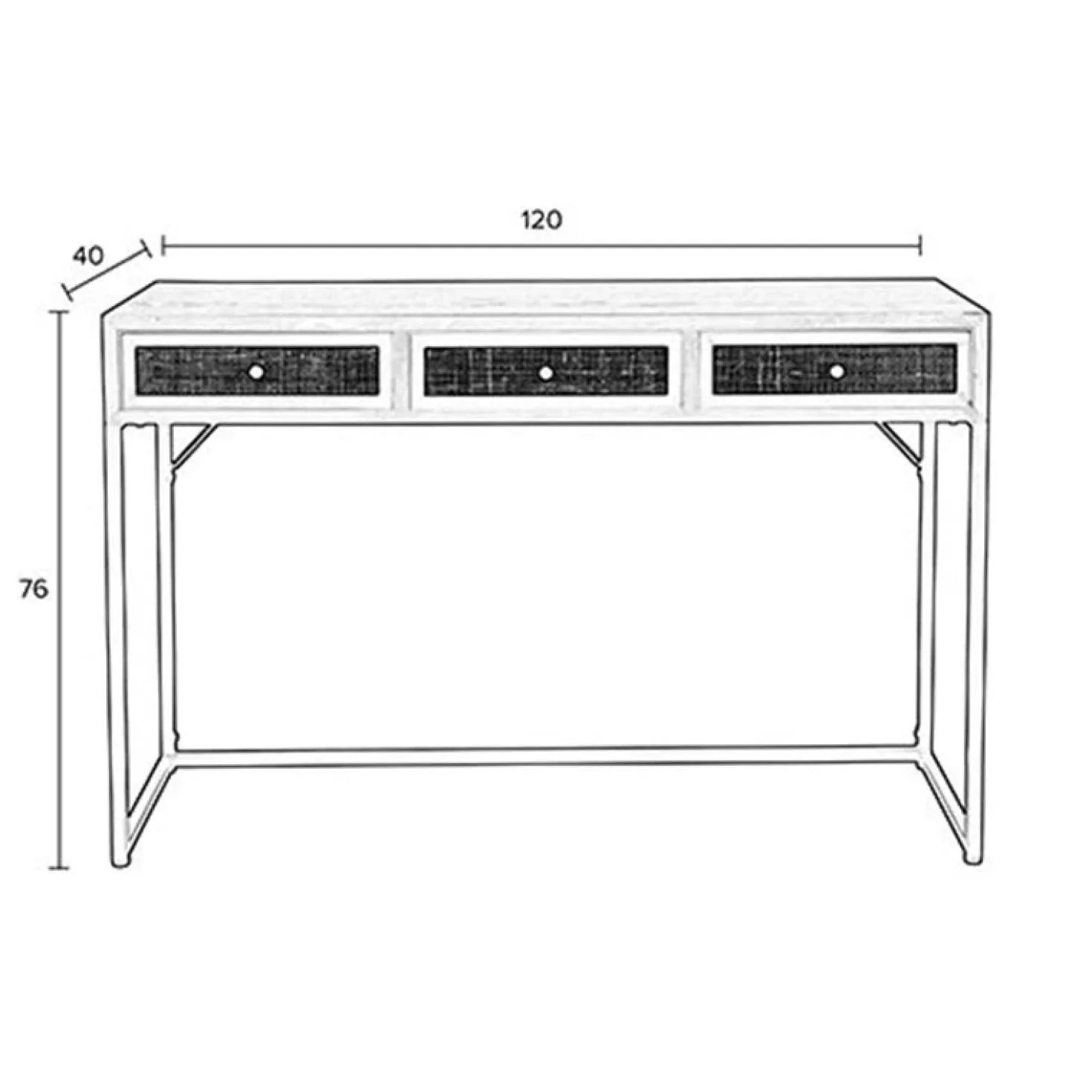 Muji sidetable 3 lades 120cm