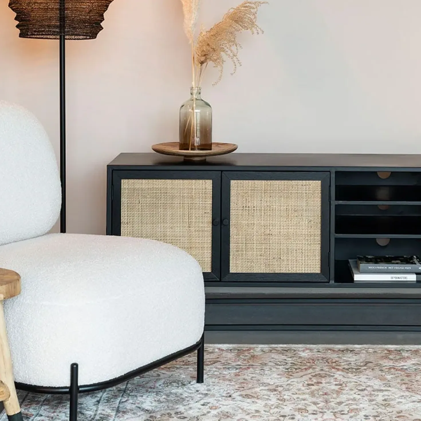Muji tv meubel met 3 lades rotan 150cm
