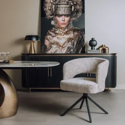Mura Eetkamerstoel stof Beige