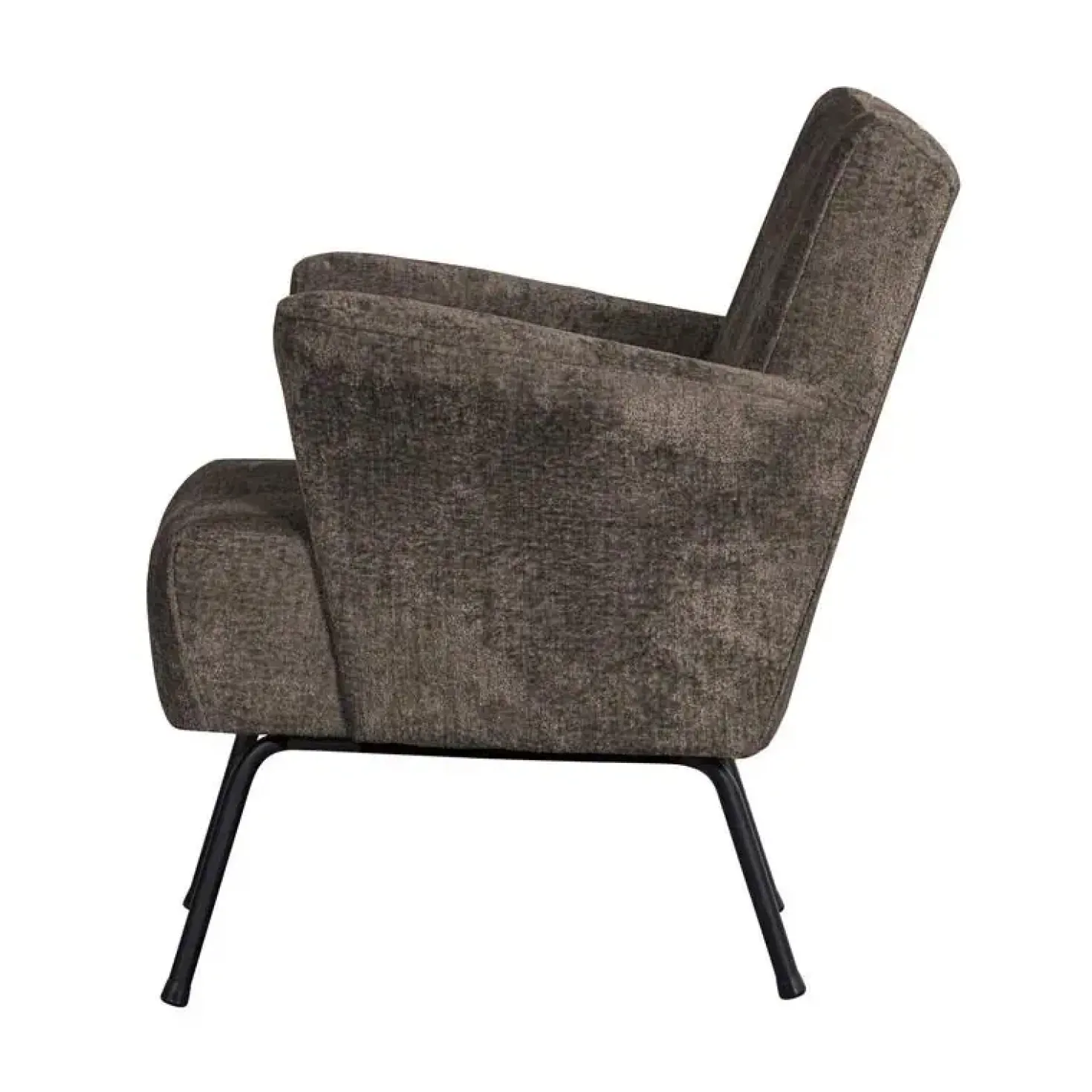 Muse Fauteuil Grof Geweven Stof Grijs/Bruin