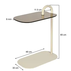 Mylon Bijzettafel Glas zand 48cm