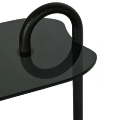 Mylon Bijzettafel Glas zwart 48cm