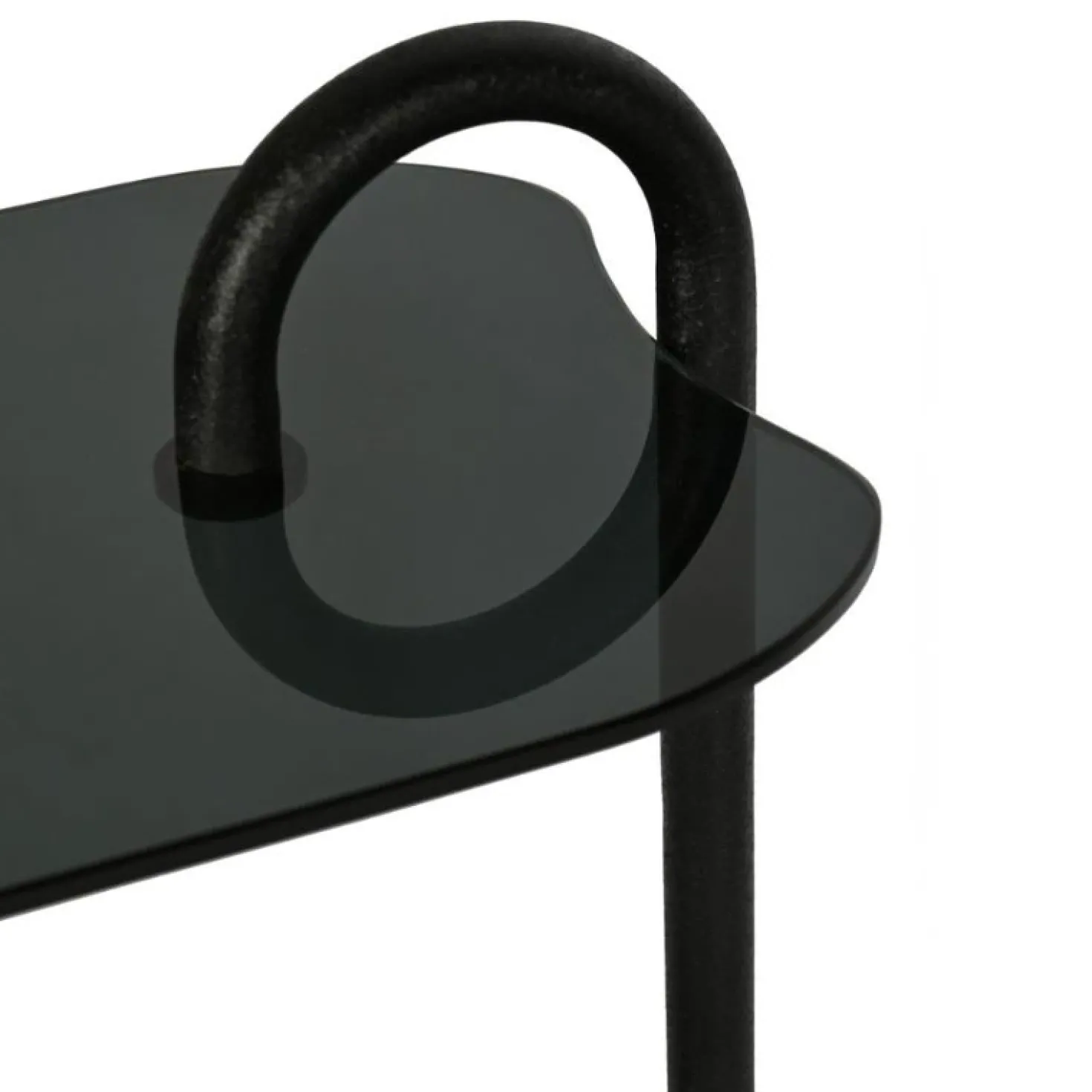 Mylon Bijzettafel Glas zwart 48cm