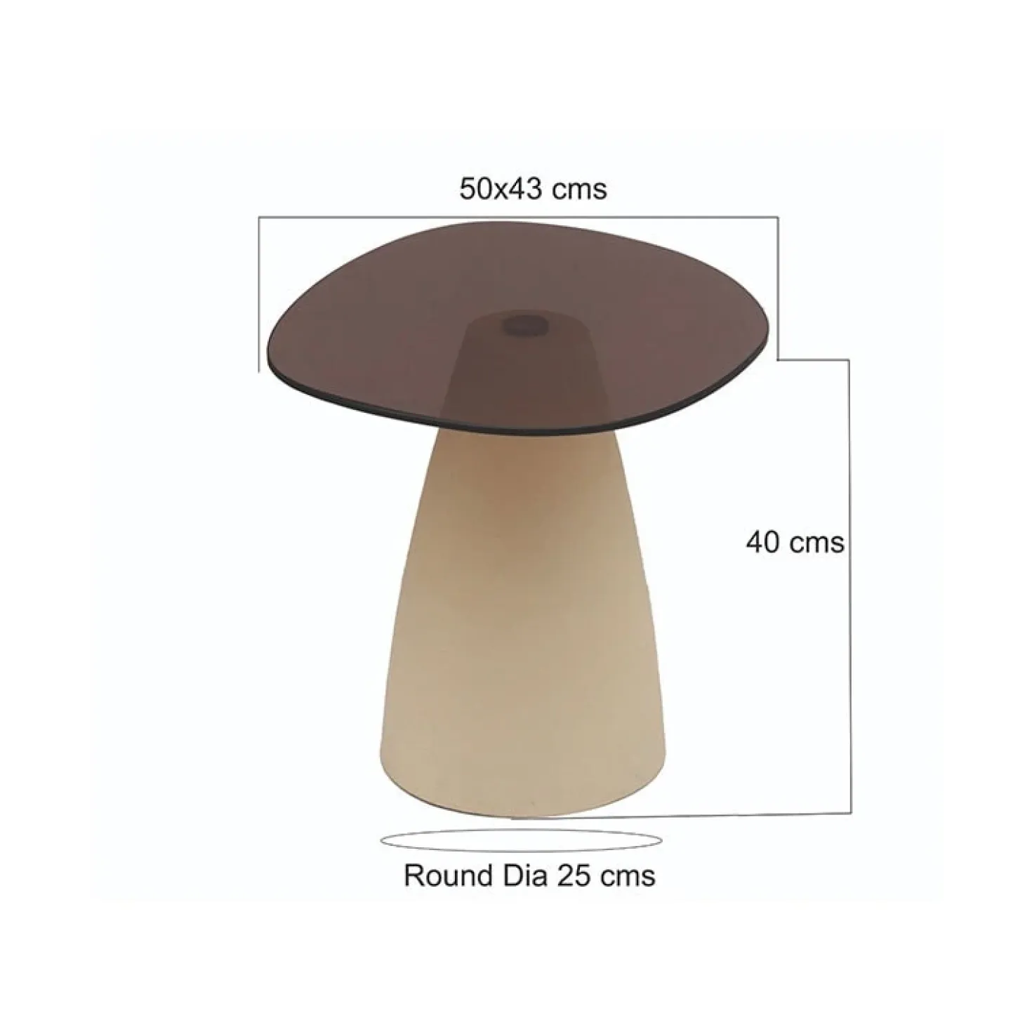 Mylon organische Salontafel Glas 50cm