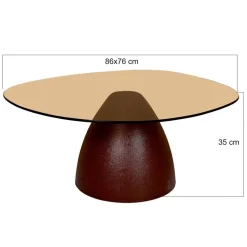 Mylon Salontafel glas Burgundy 86cm
