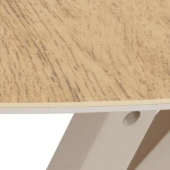 Myrthe Eettafel rond Keramiek met beige poot 119 cm