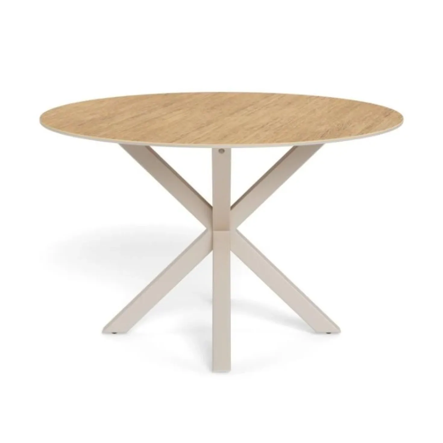 Myrthe Eettafel rond Keramiek met beige poot 119 cm