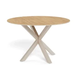 Myrthe Eettafel rond Keramiek met beige poot 119 cm