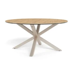 Myrthe Salontafel rond Keramiek met beige poot 82 cm