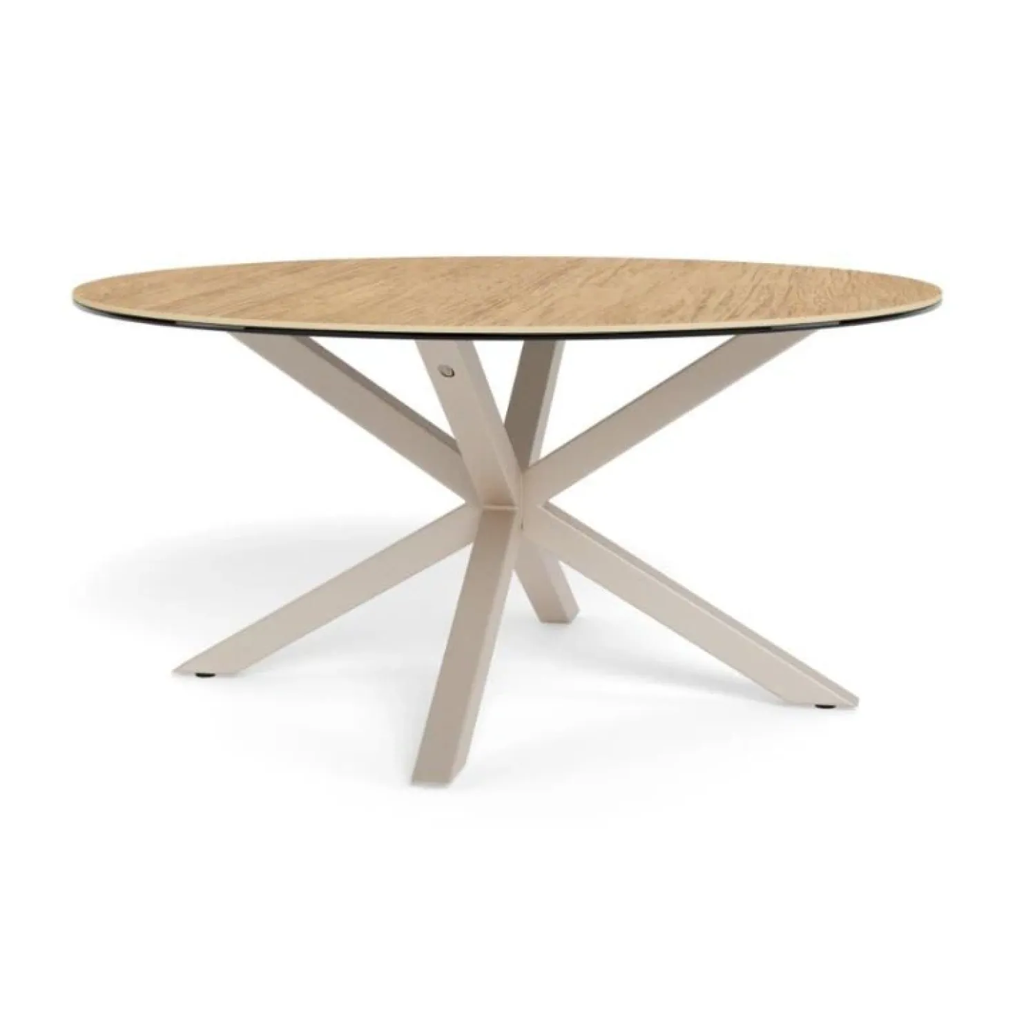 Myrthe Salontafel rond Keramiek met beige poot 82 cm
