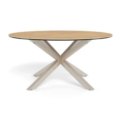 Myrthe Salontafel rond Keramiek met beige poot 82 cm