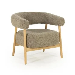 Mysa Fauteuil Taupe Hout