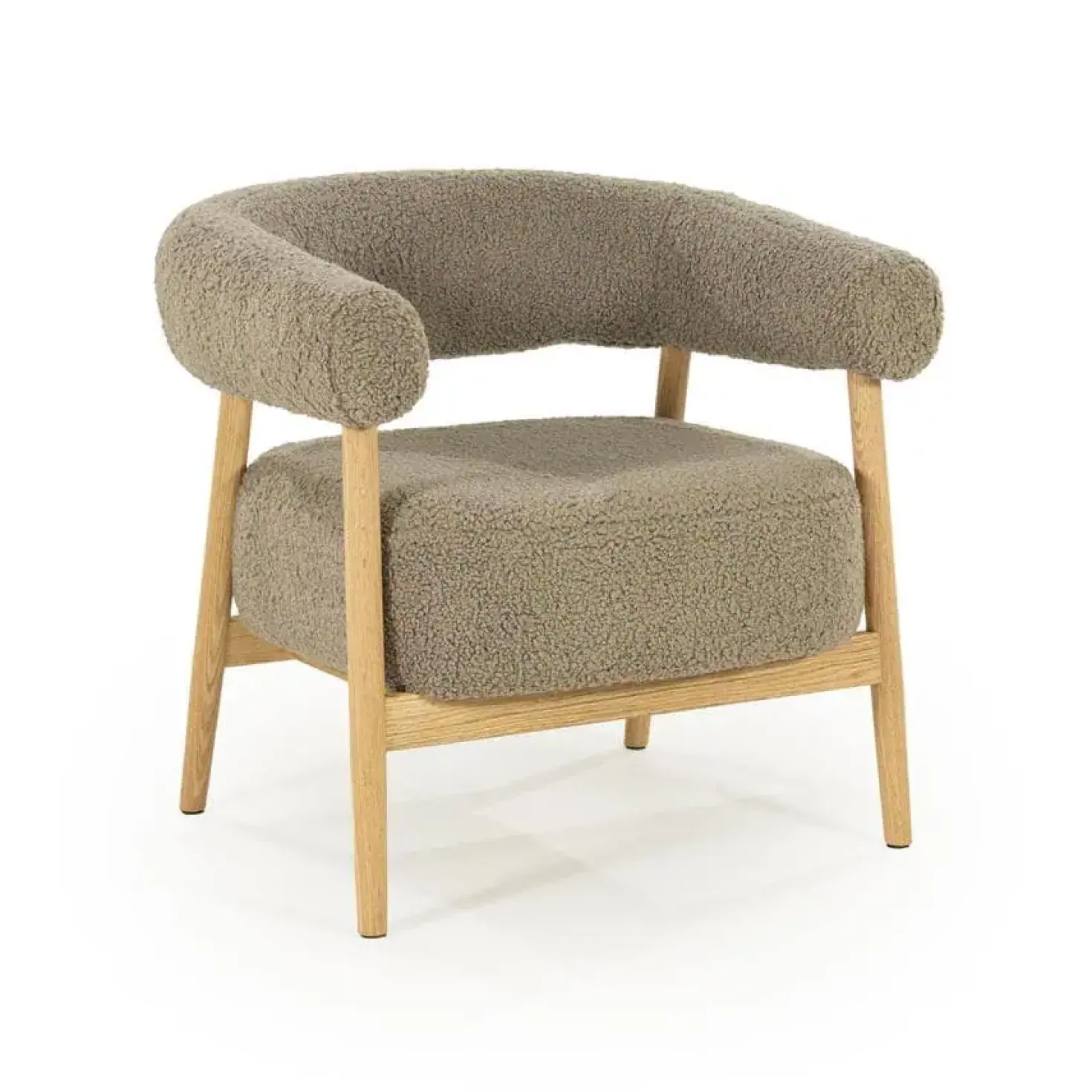 Mysa Fauteuil Taupe Hout