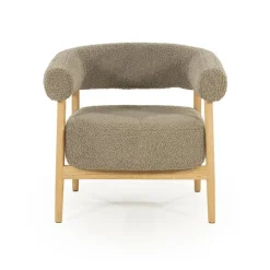 Mysa Fauteuil Taupe Hout