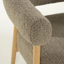Mysa Fauteuil Taupe Hout
