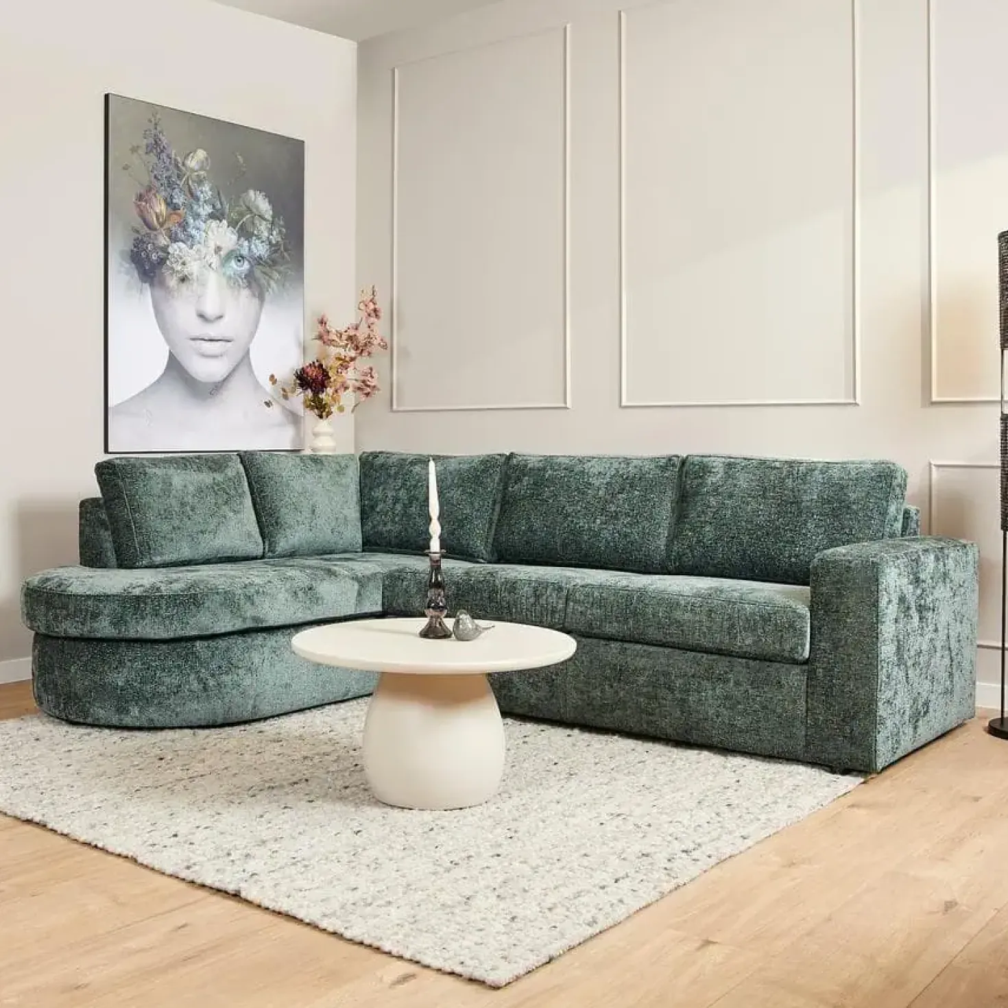 MySofa Alta Groen Divan Links + 2,5 zits