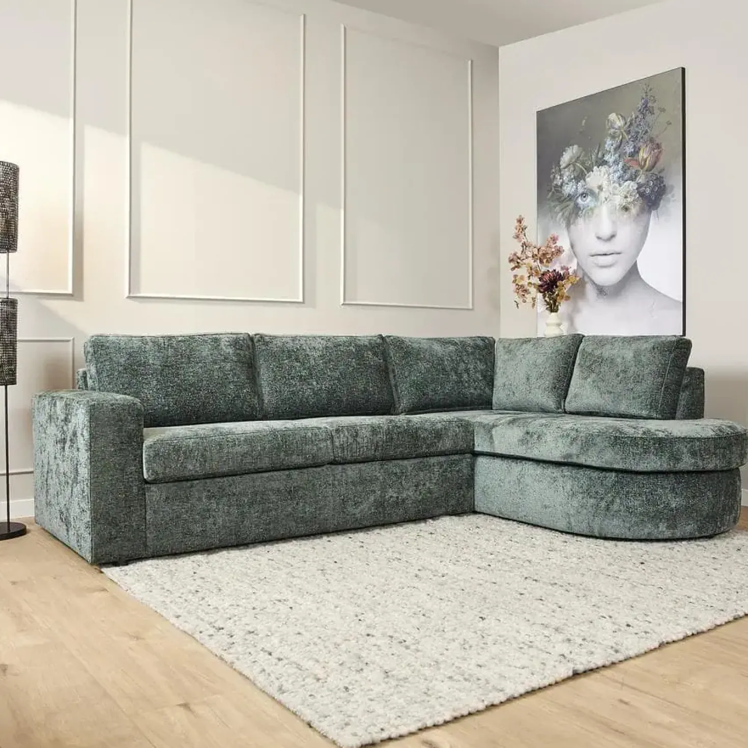 MySofa Alta Groen 2,5 zits + Divan Rechts