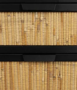 Nachtkastje Yasu Rotan Zwart 45cm