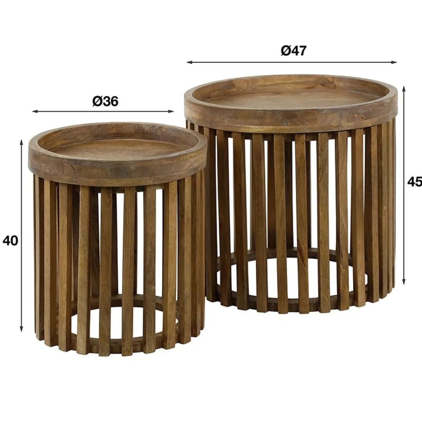 Namra bijzettafel set van 2 mangohout