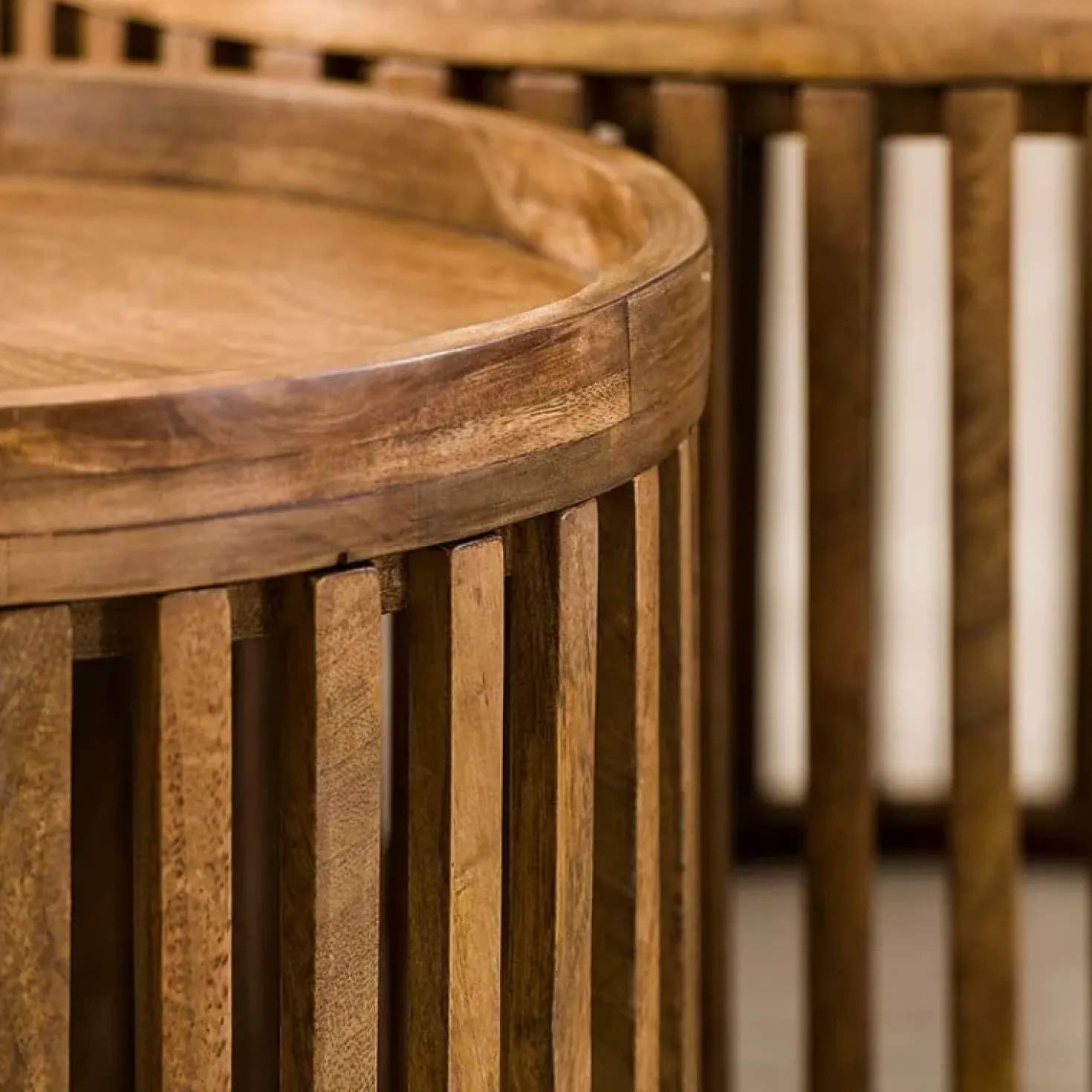 Namra salontafel set van 2 mangohout zandkleur