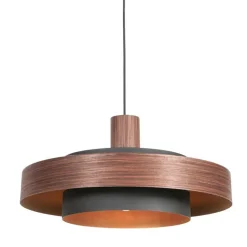 Naro 1-lichts Hanglamp Houtlook Zwart