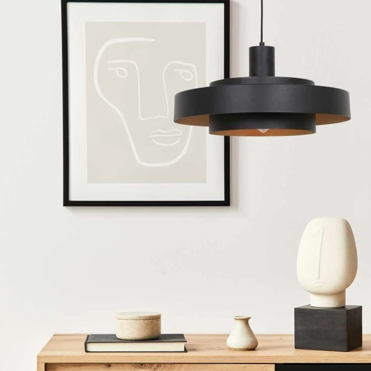 Naro 1-lichts Hanglamp Zwart