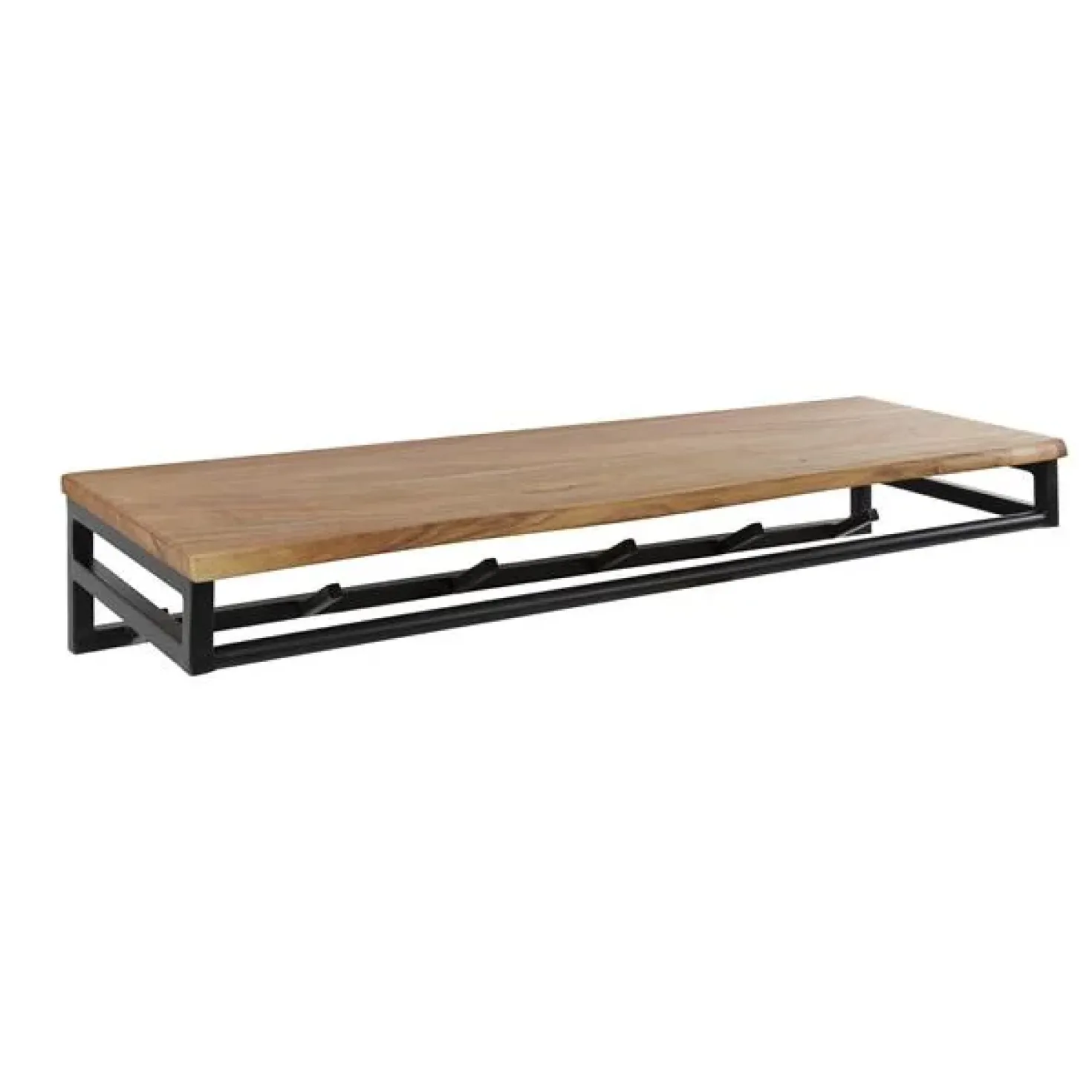 Narrow Kapstok 6 haken hoedenplank acacia naturel