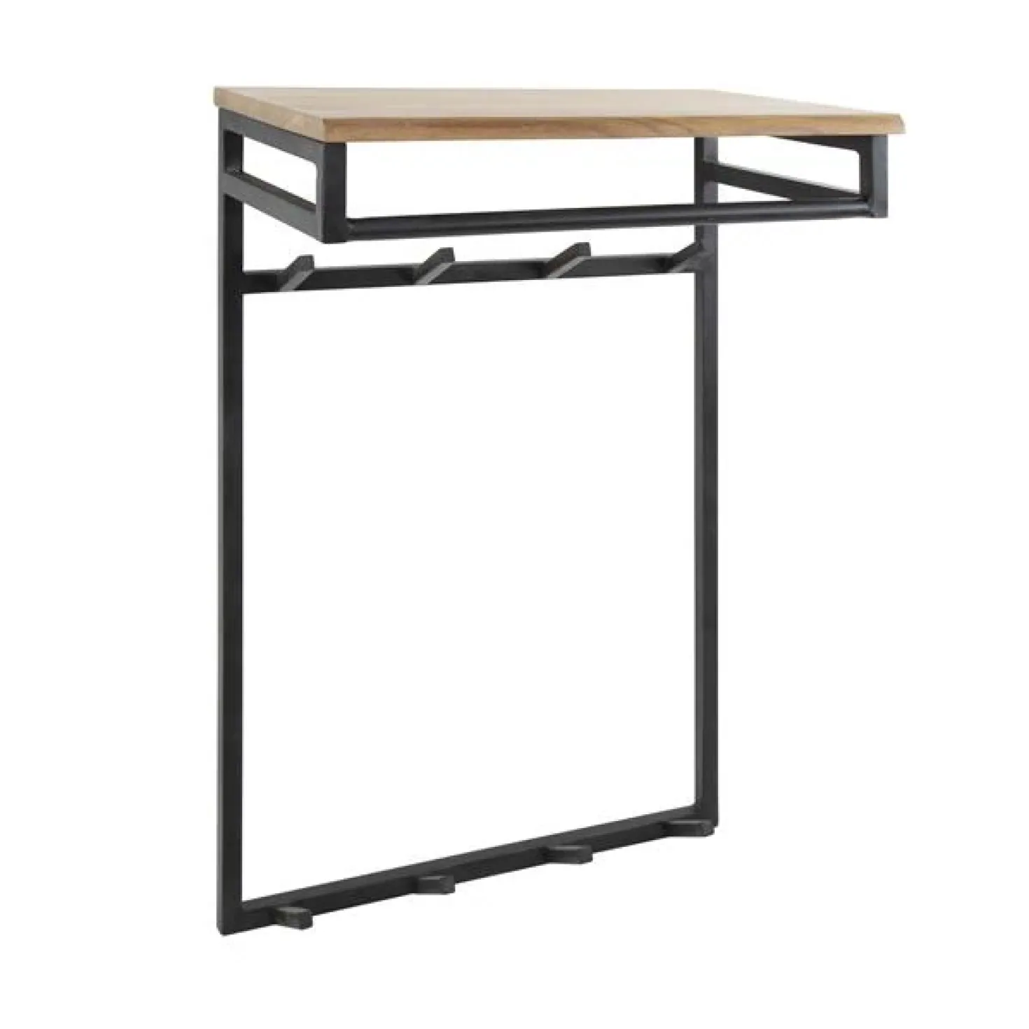 Narrow Kapstok hoog 2×4 haken acacia naturel