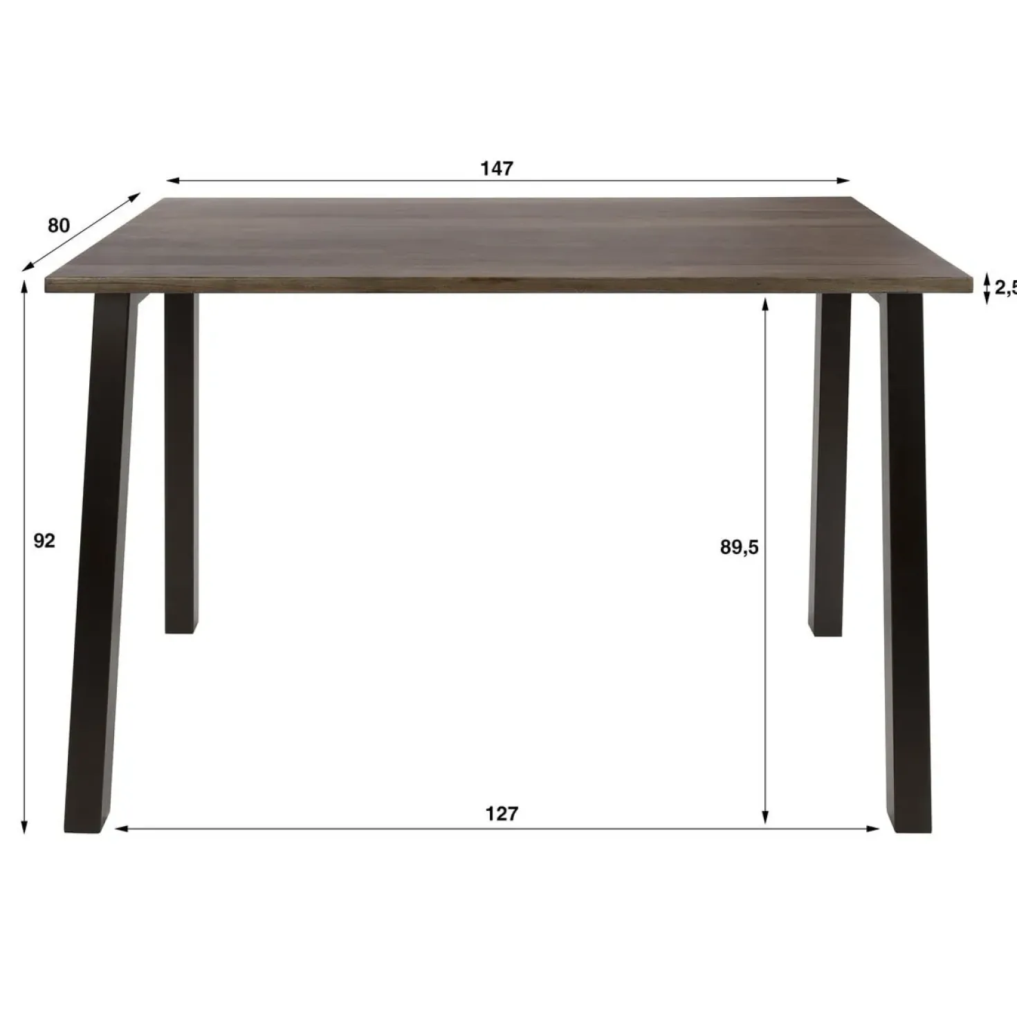 Nela Bartafel Bruin acaciahout 147cm