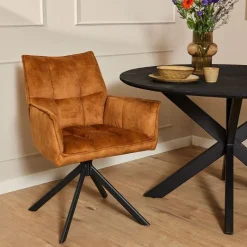 Nelly eetkamerstoel velvet gold