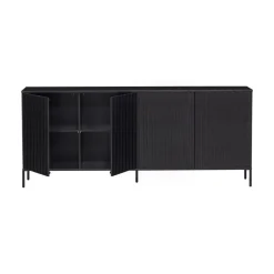 New Gravure Dressoir grenen zwart 200 cm
