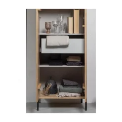 New Gravure Hoge kast met lade eiken naturel 60 cm