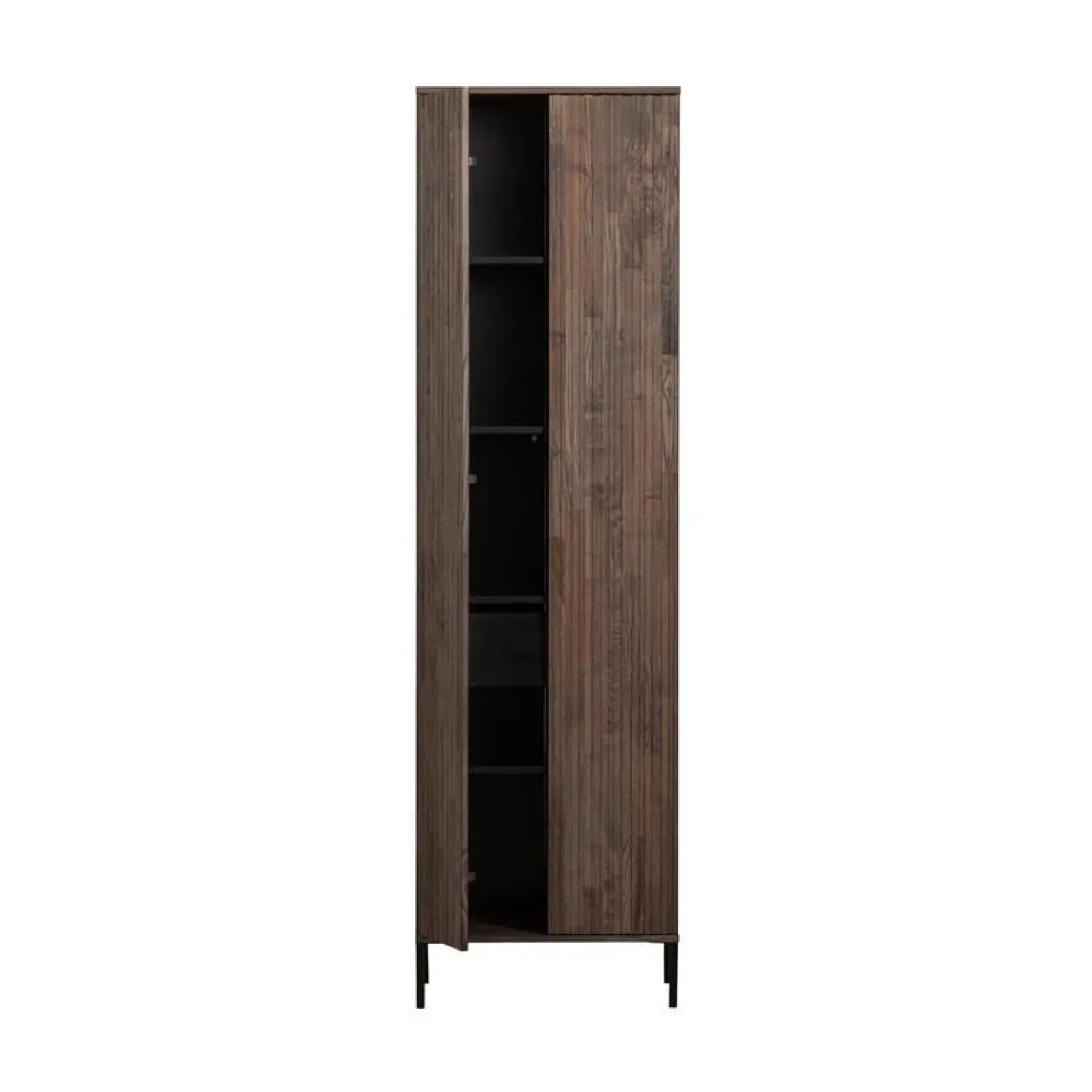 New Gravure Hoge kast met lade essen fineer espresso 60 cm