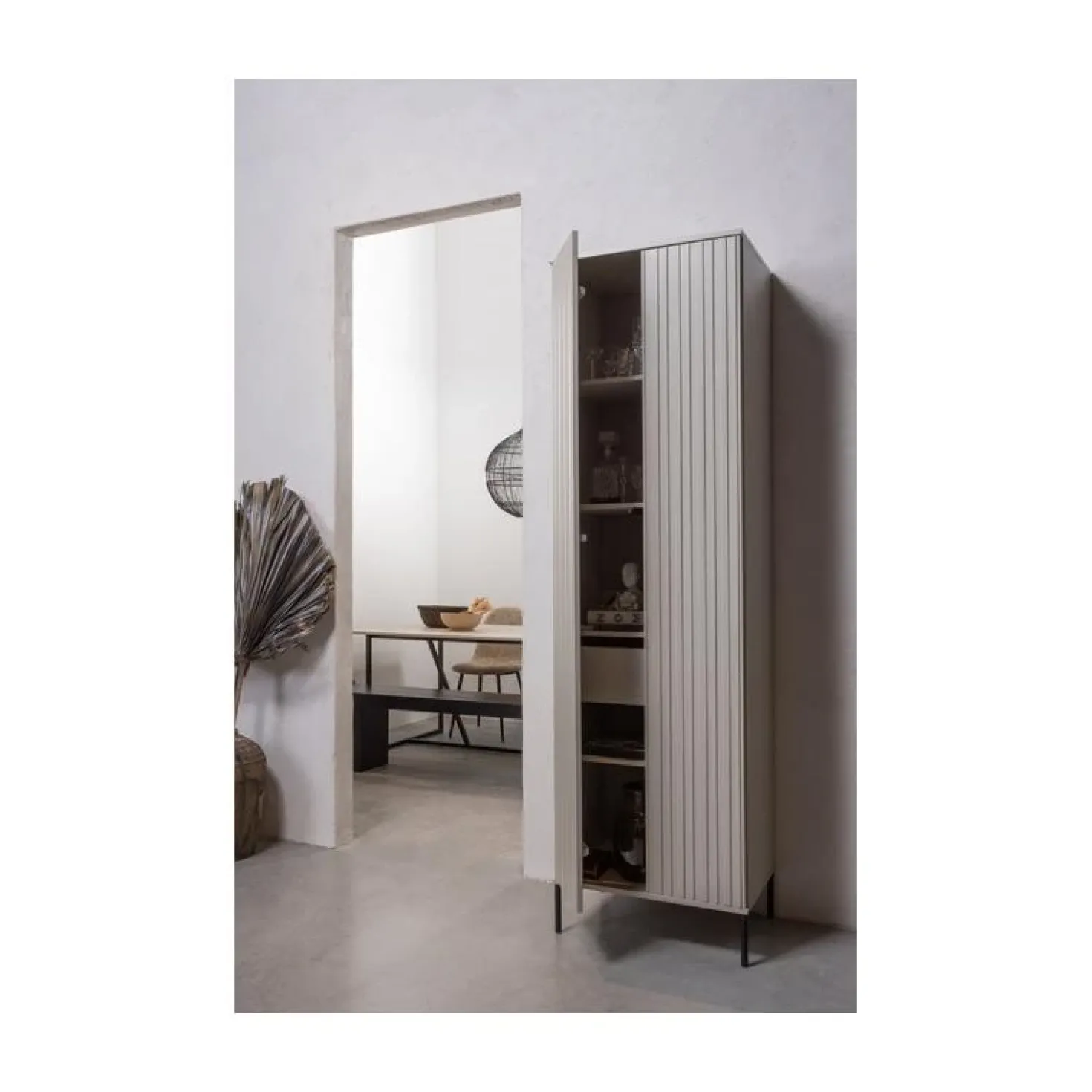New Gravure Hoge kast met lade grenen dust 60 cm