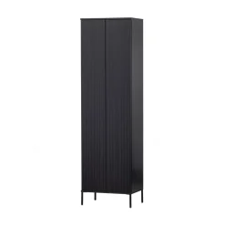 New Gravure Hoge kast met lade grenen zwart 60 cm