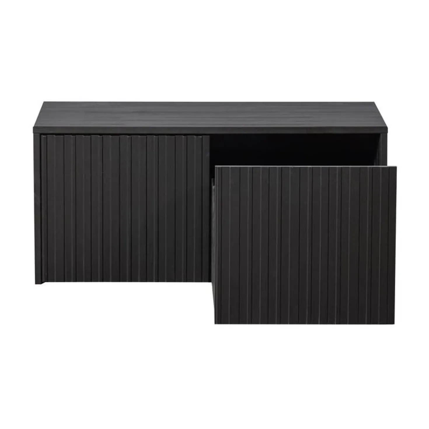New Gravure Kistbank grenen zwart 88 cm