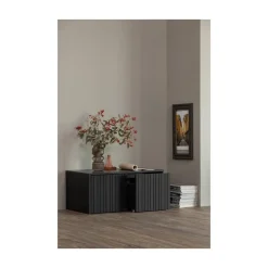 New Gravure Kistbank grenen zwart 88 cm